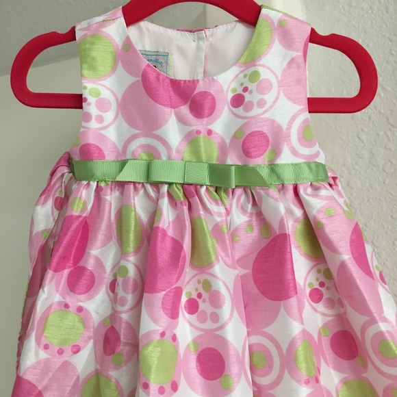 ❌SOLD❌ 👶🏼 Pink & Green Baby Girl Dress - 6/9 M - Picture 2 of 3